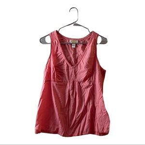 Talbots coral pink peach linen crochet lightweight tank